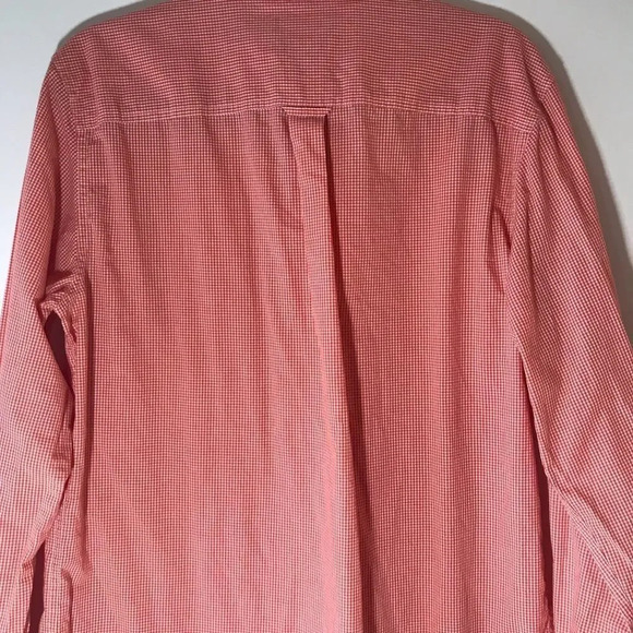 Chaps Easy Care Orange Gingham Long Sleeve Men’s Medium Vols UT‎ Fall Photoshoot - Picture 6 of 8